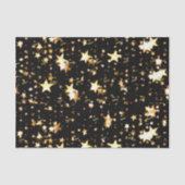 Skriptname (3) Tissue Paper Black & Gold Stars Seidenpapier (Vorderseite)