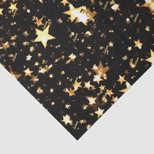 Skriptname (3) Tissue Paper Black & Gold Stars Seidenpapier (Ausschnitt)