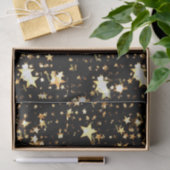 Skriptname (3) Tissue Paper Black & Gold Stars Seidenpapier (Geschenk)