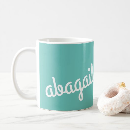 Skriptname Benutzerdefiniertes Geschenk Aquamarin  Kaffeetasse (Mit Donut)