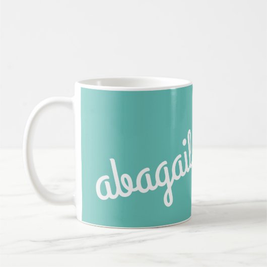 Skriptname Benutzerdefiniertes Geschenk Aquamarin  Kaffeetasse (Links)