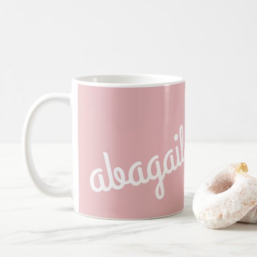 Skriptname Benutzerdefiniertes Geschenk Rosa Weiße Kaffeetasse (Mit Donut)