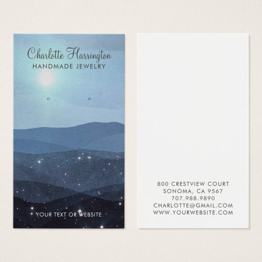Skriptname Blue Mountain Earring Display Card (Vorne & Hinten)