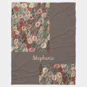 Skriptname boho rustikale Erdtöne Kreis Herbst Fleecedecke (Vorderseite)