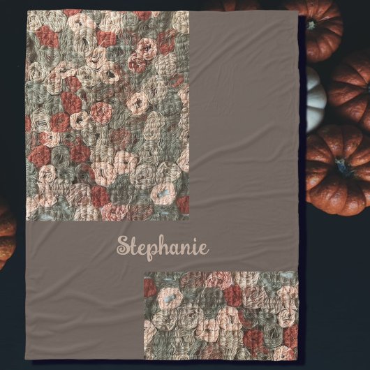 Skriptname boho rustikale Erdtöne Kreis Herbst Fleecedecke