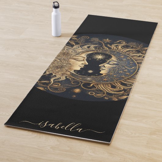 Skriptname Celestial Sun Moon Gold Black Yoga Mat Yogamatte (Beispiel)