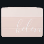 Skriptname Chic Personalisierter zweiteiliger Peac iPad Air Hülle<br><div class="desc">Dieses elegante iPad Cover mit einem pastellfarbenen,  zweifarbigen pfirsichfarbenen Hintergrund und einem individuelle Name in einem modernen Skript-Schriftart.</div>