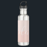 Skriptname Chic zweifarbiger Pfirsich Personalisie Edelstahlflasche<br><div class="desc">Elegante und schicke Wasserflasche mit zweifarbigem pfirsichfarbenem Hintergrund mit einem individuelle Name in einem modernen,  Skript-Schriftart. Wunderbar als Brautjungschenk,  Geburtstagsgeschenk,  Lehrergeschenk,  Gastgeschenk und vieles mehr.</div>