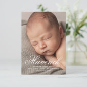 Skriptname drei Foto moderne Geburt Ankündigung (Stehend Vorderseite)