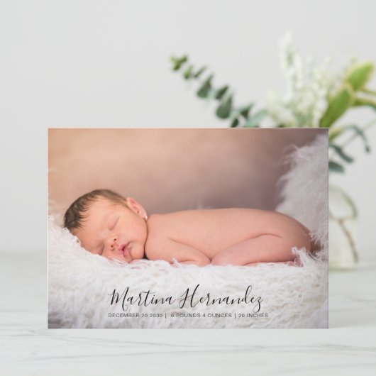 Skriptname Foto Overlay Geburtsankündigung (Stehend Vorderseite)