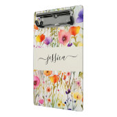 Skriptname für elegante Aquarellfarben-Wildblumen Mini Klemmbrett (Gewinkelt2)