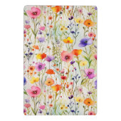 Skriptname für elegante Aquarellfarben-Wildblumen Mini Klemmbrett (Rückseite)
