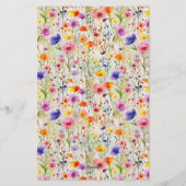 Skriptname für Elegante Wildblumen Briefpapier (Rückseite)