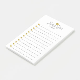 Skriptname Goldherz-Monogramm Post-it Klebezettel