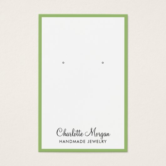 Skriptname Green Border Earring Display Card (Vorderseite)