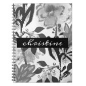 Skriptname hinzufügen | Schwarzes botanisches Must Notizblock (Vorderseite)