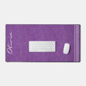 Skriptname, Lila Denim Print, weiße Akzente Schreibtischunterlage (Tastatur & Maus)