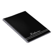 Skriptname Minimalist Midnight Black Notizblock (Rechte Seite)
