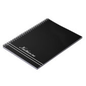 Skriptname Minimalist Midnight Black Notizblock (Linke Seite)