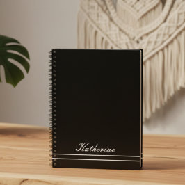 Skriptname Minimalist Midnight Black Notizblock