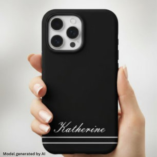Skriptname Minimalist Midnight Schwarz iPhone 16 Pro Hülle