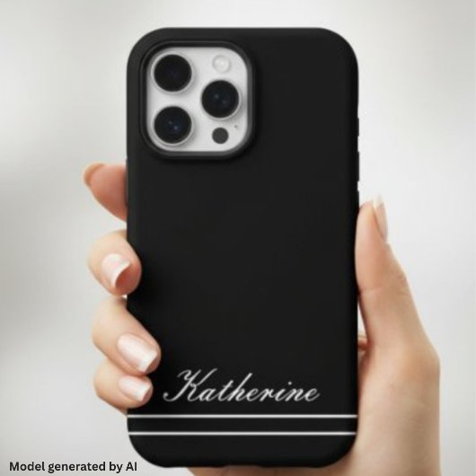 Skriptname Minimalist Midnight Schwarz iPhone Hülle