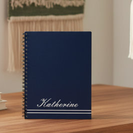 Skriptname Minimalistisch Navy Blau Notizblock