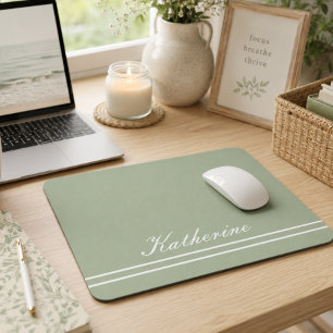 Skriptname Minimalistischer Grüner Eukalyptus Mousepad