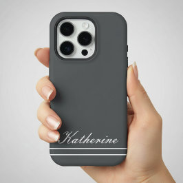 Skriptname Minimalistisches Holzkohlegrau iPhone 16 Pro Hülle