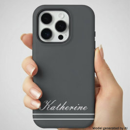 Skriptname Minimalistisches Holzkohlegrau iPhone 16 Pro Hülle