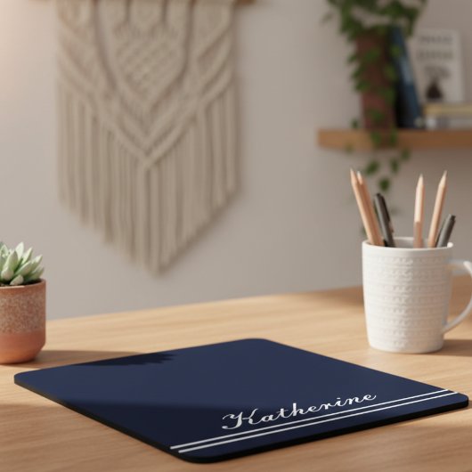 Skriptname Minimalistisches Marineblau Mousepad
