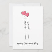 Skriptname mit Herzballon Valentinstag Feiertagskarte (Vorderseite)