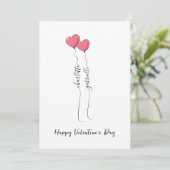 Skriptname mit Herzballon Valentinstag Feiertagskarte (Stehend Vorderseite)