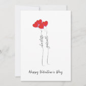 Skriptname mit Herzballon Valentinstag Feiertagskarte (Vorderseite)