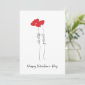 Skriptname mit Herzballon Valentinstag Feiertagskarte (Stehend Vorderseite)