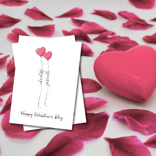 Skriptname mit Herzballon Valentinstag Feiertagskarte