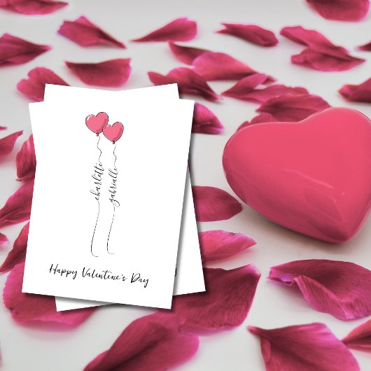Skriptname mit Herzballon Valentinstag Feiertagskarte