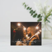 Skriptname Monogramm Hochzeit Danke Foto Postkarte (Stehend Vorderseite)