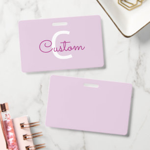 Skriptname & Monogramm   Magenta & Helllila Ausweis