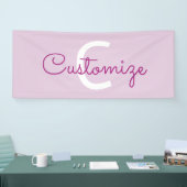 Skriptname & Monogramm | Magenta & Helllila Banner (Messe)
