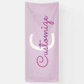 Skriptname & Monogramm | Magenta & Helllila Banner (Vertikal)
