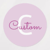 Skriptname & Monogramm | Magenta & Helllila Etiketten (Design 2)