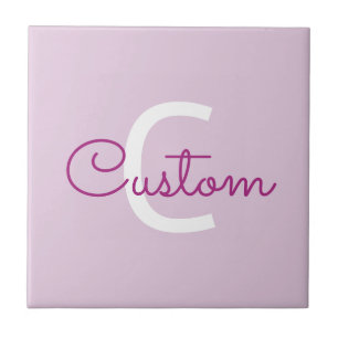 Skriptname & Monogramm Magenta & Helllila Fliese