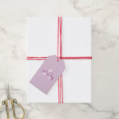 Skriptname & Monogramm | Magenta & Helllila Geschenkanhänger (Mit Garn)