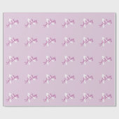 Skriptname & Monogramm | Magenta & Helllila Geschenkpapier (Flach)