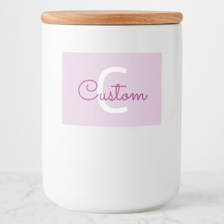Skriptname & Monogramm | Magenta & Helllila Lebensmitteletikett