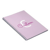 Skriptname & Monogramm | Magenta & Helllila Notizblock (Rechte Seite)