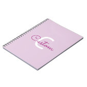 Skriptname & Monogramm | Magenta & Helllila Notizblock (Linke Seite)