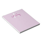 Skriptname & Monogramm | Magenta & Helllila Notizblock (angewinkelt)