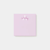 Skriptname & Monogramm | Magenta & Helllila Post-it Klebezettel (Vorderseite)